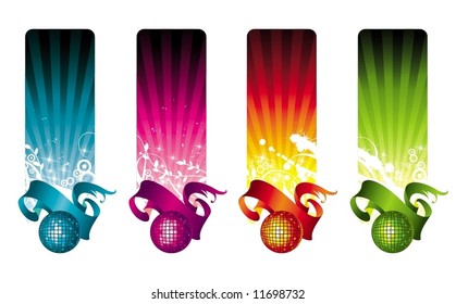 Multicolored disco banners