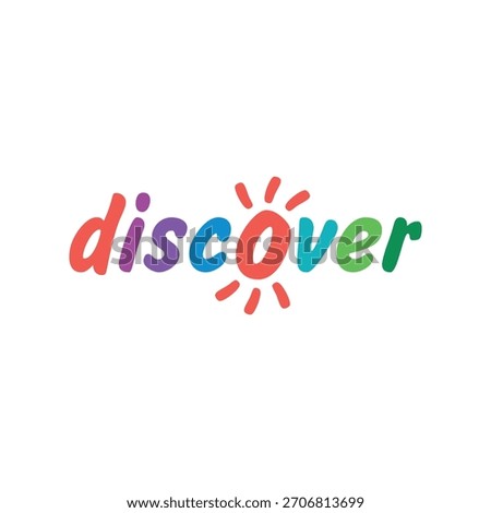 Multicolored discover logo. Disover concept for business, education world