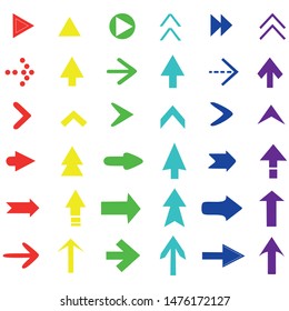 multicolored diverse arrows, signs pointers
