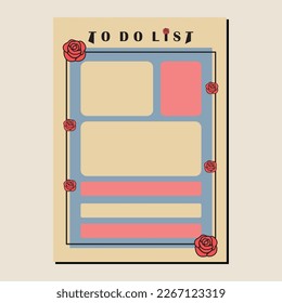 Multicolored to do list schedule template vector illustration. 