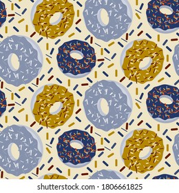 Donuts nahtlose Vektormuster, heller Hintergrund