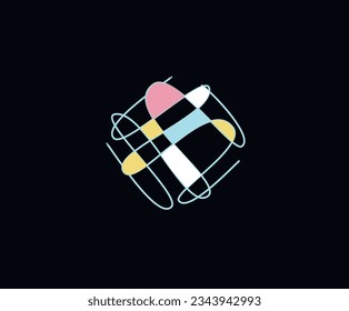 Multicolored doodles. Geometric cutouts Colorful abstract graphic elements. Clockwork circle Cartoon elements in retro style. vector illustration. .Funny stickers.Prints for clothes.