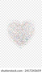 Multicolored Dot Background Transparent Vector. Confetti Carnaval Card. Colorful Party. Bright Polka Fete. Geometric Shrovetide Illustration.