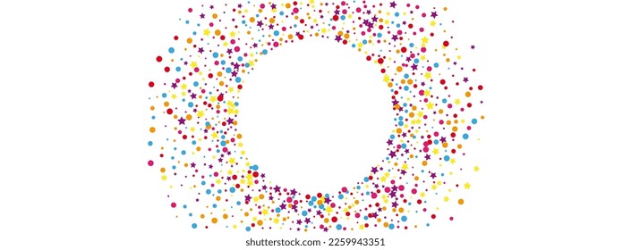Multicolored Dot Background White Vector. Polka Group Illustration. Bright Eve. Colorful Geometric Decor. Confetti Paper Card.