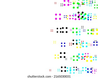 Multicolored dot confetti. Abstract chaotic scatter on a white background. Astral design. Vector illustration