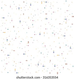 Multi-colored dots on a white background