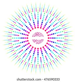 Multicolored dots on a white background. Geometric figures.