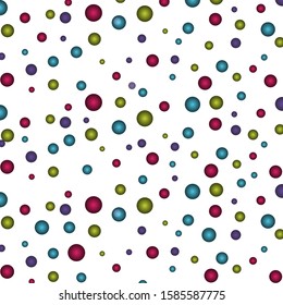 Multi-colored dots, spread full, beautiful white squares background, cards, happiness, party - vector