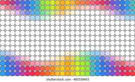 Multicolored dotted banner over grey background with empty space for your text