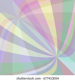 Multicolored double curved ray burst background - vector illustration from swirling rays