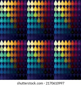 gotas multicolores en gradación de la luz a la oscuridad