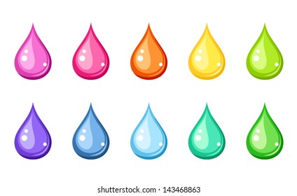 Multicolored drops. Vector illustration.