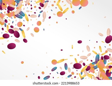 Multicolored Dust Celebration Grey Background. Gradient Fun Rain Wallpaper. FallingFestive Banner. Holographic Top Background.