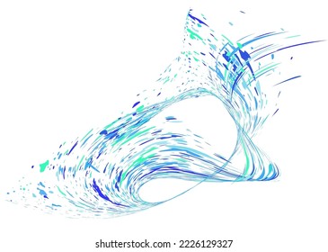 Multi-colored dust particles and debris, paint splashes, strokes are carried by the wind. Murmuration. Design template for the design of banners, posters. EPS 10