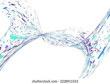 Multi-colored dust particles and debris, paint splashes, strokes are carried by the wind. Murmuration. Design template for the design of banners, posters. EPS 10