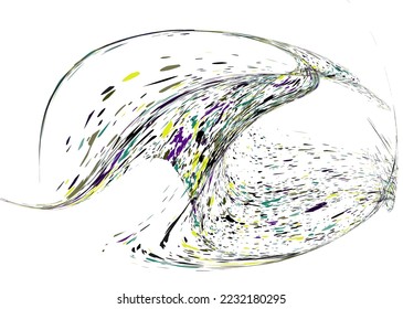 Multi-colored dust particles and debris, paint splashes, strokes are carried by the wind. Murmuration. Design template for the design of banners, posters. EPS 10