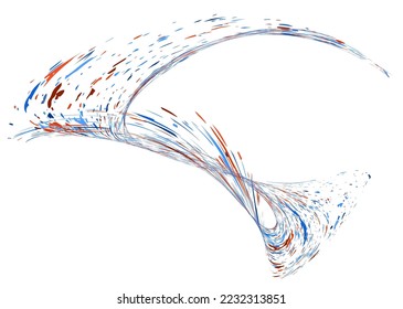 Multi-colored dust particles and debris, paint splashes, strokes are carried by the wind. Murmuration. Design template for the design of banners, posters. EPS 10