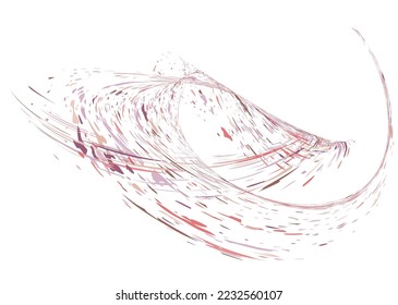 Multi-colored dust particles and debris, paint splashes, strokes are carried by the wind. Murmuration. Design template for the design of banners, posters. EPS 10