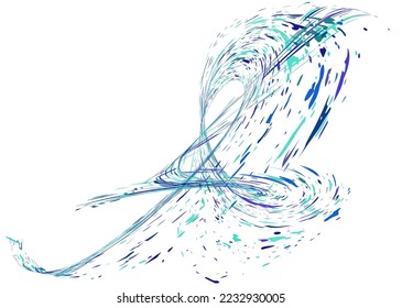 Multi-colored dust particles and debris, paint splashes, strokes are carried by the wind. Murmuration. Design template for the design of banners, posters. EPS 10