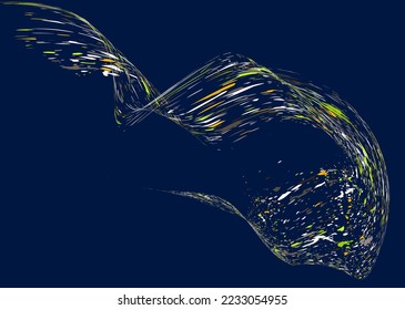 Multi-colored dust particles and debris, paint splashes, strokes are carried by the wind. Murmuration. Design template for the design of banners, posters. EPS 10