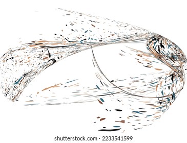 Multi-colored dust particles and debris, paint splashes, strokes are carried by the wind. Murmuration. Design template for the design of banners, posters. EPS 10