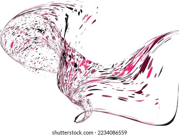 Multi-colored dust particles and debris, paint splashes, strokes are carried by the wind. Murmuration. Design template for the design of banners, posters. EPS 10