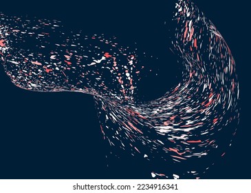 Multi-colored dust particles and debris, paint splashes, strokes are carried by the wind. Murmuration. Design template for the design of banners, posters. EPS 10