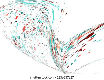 Multi-colored dust particles and debris, paint splashes, strokes are carried by the wind. Murmuration. Design template for the design of banners, posters. EPS 10