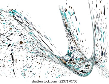 Multi-colored dust particles and debris, paint splashes, strokes are carried by the wind. Murmuration. Design template for the design of banners, posters. EPS 10