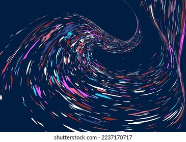 Multi-colored dust particles and debris, paint splashes, strokes are carried by the wind. Murmuration. Design template for the design of banners, posters. EPS 10