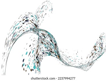 Multi-colored dust particles and debris, paint splashes, strokes are carried by the wind. Murmuration. Design template for the design of banners, posters. EPS 10