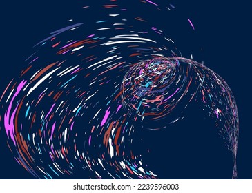 Multi-colored dust particles and debris, paint splashes, strokes are carried by the wind. Murmuration. Design template for the design of banners, posters. EPS 10