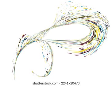 Multi-colored dust particles and debris, paint splashes, strokes are carried by the wind. Murmuration. Design template for the design of banners, posters. EPS 10