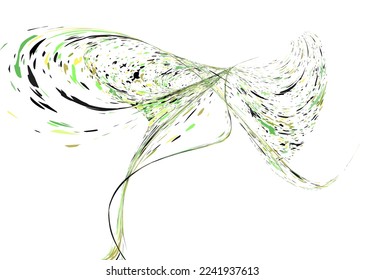 Multi-colored dust particles and debris, paint splashes, strokes are carried by the wind. Murmuration. Design template for the design of banners, posters. EPS 10