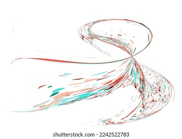 Multi-colored dust particles and debris, paint splashes, strokes are carried by the wind. Murmuration. Design template for the design of banners, posters. EPS 10