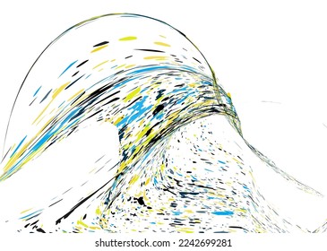 Multi-colored dust particles and debris, paint splashes, strokes are carried by the wind. Murmuration. Design template for the design of banners, posters. EPS 10