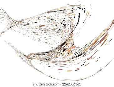 Multi-colored dust particles and debris, paint splashes, strokes are carried by the wind. Murmuration. Design template for the design of banners, posters. EPS 10