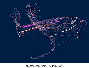 Multi-colored dust particles and debris, paint splashes, strokes are carried by the wind. Murmuration. Design template for the design of banners, posters. EPS 10