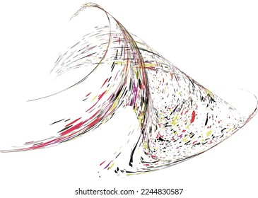 Multi-colored dust particles and debris, paint splashes, strokes are carried by the wind. Murmuration. Design template for the design of banners, posters. EPS 10