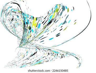 Multi-colored dust particles and debris, paint splashes, strokes are carried by the wind. Murmuration. Design template for the design of banners, posters. EPS 10