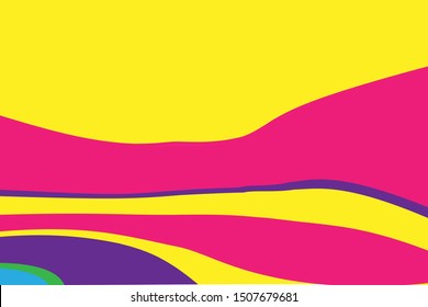 Multicolored dynamic background with wavy twisted lines of all colors rainbow Vector illustration