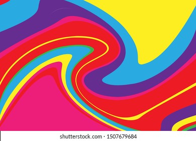 Multicolored dynamic background with wavy twisted lines of all colors rainbow Vector illustration