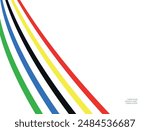 Multi-colored dynamic lines on a white background. Abstract, modern design.