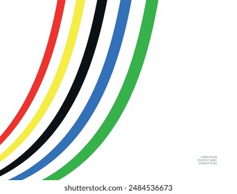 Multi-colored dynamic lines on a white background. Abstract, modern design.