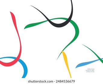 Multi-colored dynamic lines on a white background. Abstract, modern design.