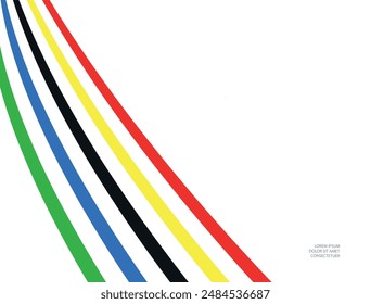 Multi-colored dynamic lines on a white background. Abstract, modern design.