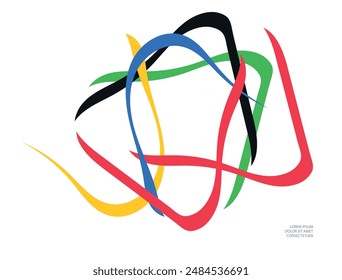 Multi-colored dynamic lines on a white background. Abstract, modern design.