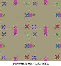 Multicolored elegant magic abstract background vintage lovely jeans tissue seamless.