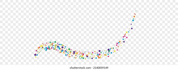 Multicolored Element Background Transparent Vector. Round Paper Texture. Bright Congratulation. Rainbow Circle Parade. Geometric Fiesta Template.