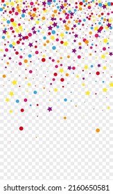 Multicolored Element Background Transparent Vector. Dot New Texture. Bright Geometric. Colorful Confetti Happy. Round Fete Design.